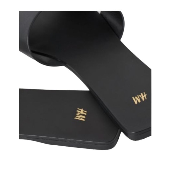 H&M Black Leather Slides Slippers Sandals size 8 - Picture 7 of 9